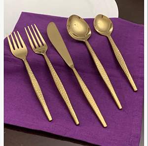 Juego de cubiertos chapados en oro de alta calidad, accesorios de vajilla, suministros al por mayor, juegos de cubiertos de Metal - Product Image 2