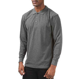 Camiseta Polo de Manga Larga para Hombre, Algodón, Sensación Fresca, Secado Rápido, Verano, Precio de Descuento al por Mayor, Diseño Sólido - Product Image 2