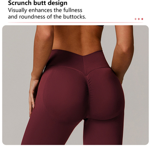 ชุดออกกำลังกาย 2 ชิ้น สีเบจ สำหรับผู้หญิง ยกกระชับสะโพก เสื้อชั้นในกีฬา กางเกงเลกกิ้ง สำหรับวิ่ง โยคะ ฟิตเนส ออกกำลังกายในยิม - Product Image 5