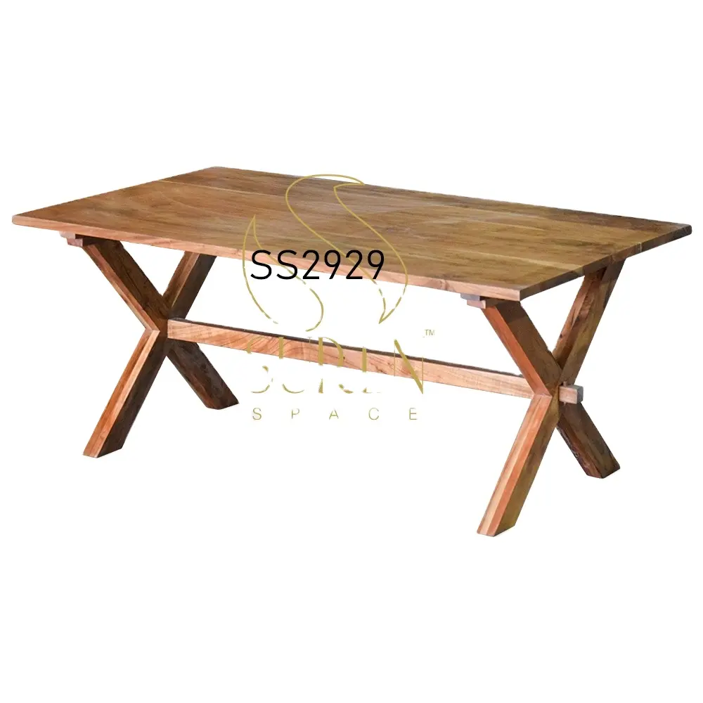 Table en bois faite à la main Designer indien Style unique Hôtels en bois naturel Table à manger Table à manger moderne