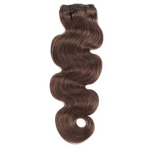 Extensiones de Cabello Humano Virgen Ondulado 10A con Clip, Color Castaño - Product Image 2