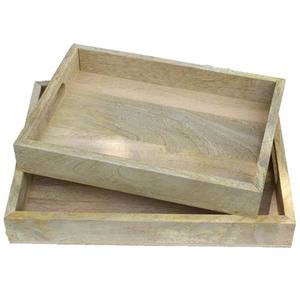 Bandeja DE SERVICIO DE MADERA Premium de nueva moda 2023 con mango de Metal, bandeja de café acrílica de la mejor calidad para uso doméstico - Product Image 2