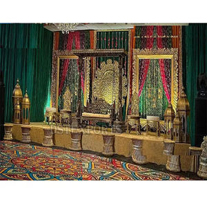 Boda paquistaní Sangeet noche escenario decoración musulmana boda DJ noche evento escenario musulmán Walima Nikah ceremonia escenario - Product Image 1