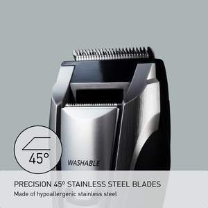 Tondeuse à barbe et corps professionnelle en acier inoxydable, étanche IPX7, alimentation USB/électrique pour usage domestique et hôtelier - Product Image 6