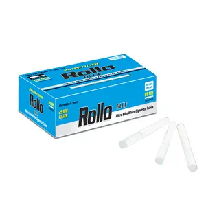 Premium and High Quality Cigarette Filter Tubes Rollo Micro Slim Blue (Lights) 88/25 100 Tubes per Box