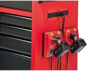 ลิ้นชักขนาด7นิ้วชุดตู้หีบเครื่องมือม้วนขนาด46นิ้วสีแดงดำที่เก็บของมีค่าส่วนตัวรับประกัน3ปี300กก. OEM OEM - Product Image 2