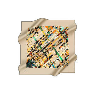 Luxury Designer Silk Twill <b>Square</b> <b>Scarf</b> 90x90cm-Custom Digital Print Dot Pattern - Product Image 2