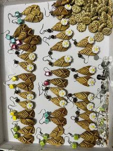 Vintage bohème géométrique larme boucles d'oreilles à la mode coloré rotin boucle d'oreille à vendre rotin bijoux pour femmes vacances cadeau - Product Image 4