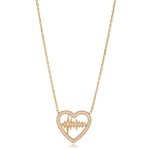 Coeur Beat Design Coeur Forme Zircon Pierre Charme Collier Turc Fabriqué À La Main En Gros 925 Bijoux En Argent Sterling - Product Image 4
