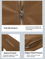Veste personnalisée et décontractée pour hommes, blouson de chasse à fermeture éclair coupe-vent, blousons d'aviateur, vêtements d'extérieur légers