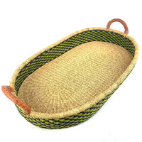 Ghana bolga jonc de mer panier à langer pour bébé vente en gros de paniers à langer en paille naturelle pour enfants pépinière