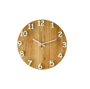 Horloge murale artisanale en bois de qualité industrielle avec sculptures à la main, mouvement mécanique, plaque de 15 mm d'épaisseur - Product Image 1