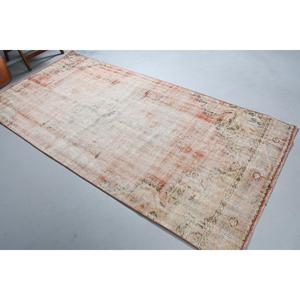 Tapis turc 4x8,9 pi (123x270 cm), tapis abstrait vintage rouge - Product Image 1