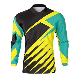 Camiseta de Motocross de Poliéster 100%, Camiseta de Manga Larga de Secado Rápido, Venta Directa del Fabricante Superior