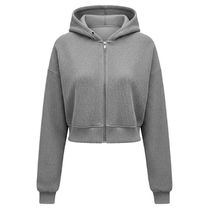 Sweat-shirt à capuche en molleton de coton lourd en gros, sweat-shirt à capuche zippé pour femmes, logo personnalisable - Product Image 3