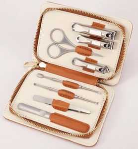 Professional Stainless Steel <b>Manicure</b> <b>Set</b> Custom Logo 10-in-1 Nail Clippers Pedicure Kit PU Leather Case for <b>Men</b> Women - Product Image 1