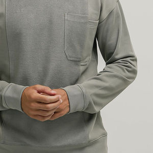 Sudadera de cuello redondo para hombre Sudadera con capucha de lana gruesa Logotipo personalizado Bordado Manga larga Sudaderas térmicas para hombre Servicio OEM - Product Image 4