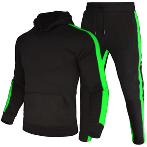 Pakaian olahraga pria, baju keringat kasual Gym berkerudung bergaris celana <span class=keywords><strong>Jogging</strong></span> kasual musim gugur musim dingin - Product Image 6