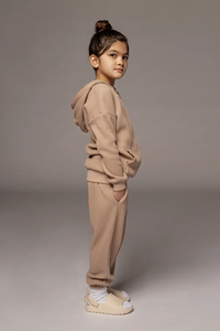 Ensemble de survêtement à capuche noir pour adulte, en molleton doux, deux pièces, sweat-shirt à capuche et pantalon à cordon de serrage, décontracté d'hiver, uni - Product Image 5