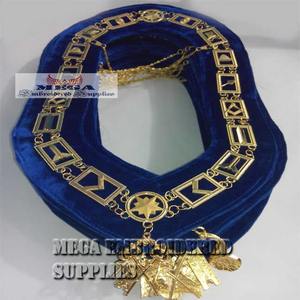 Venta al por mayor ODM Silver Blue Lodge Master Mason Regalia Collar de cadena para uso de regalo - Product Image 3