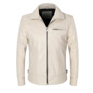 Veste en cuir pour homme, couleur unie, dernier design, streetwear, nouvelle mode, coupe-vent, veste en cuir d'hiver pour homme - Product Image 1