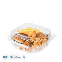 Récipient en plastique jetable Récipient inviolable à charnière transparente avec couvercle Boîte à sauce