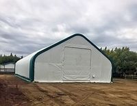 Structure en acier robuste pour l'extérieur, entrepôt industriel, toit en PVC, grand abri de stockage portable à double couche
