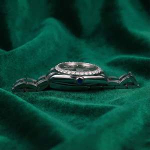 Reloj de Lujo Automático con Diamante Moissanita, Esfera Verde, Acero Inoxidable, Ventana de Fecha, Cristal de Zafiro, Venta al por Mayor - Product Image 2