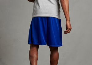 Pantalones cortos de baloncesto para hombre al por mayor 100% poliéster de talla grande pantalón de cintura media informal bolsillo patrón sólido pantalones cortos de malla teñidos lisos - Product Image 2