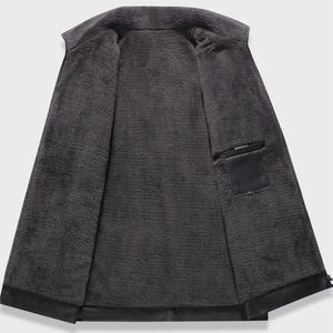 Chaqueta de Cuero Sintético para Hombre Otoño Invierno, Abrigo de Motociclista Negro con Cortavientos, Ropa de Calle Moderna, Estilo Motero Informal - Product Image 4