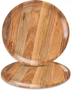 Assiette de présentation en bois rustique poli artisanal pour la décoration de table de fête, bois écologique et durable, parfaitement sûr, en forme de croissant - Product Image 5