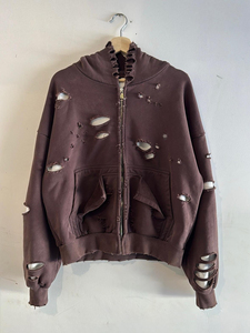 Sudadera Personalizada de Invierno con Cierre, Doble Capa, Felpa Francesa, Algodón Grueso, Estampado Bordado, Diseño Desgastado Anti-Pilling - Product Image 2