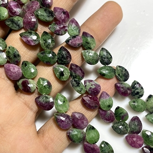 Precio de fábrica Ruby Zoisite facetado pera y hoja forma Briolette cuentas de piedras preciosas naturales para la fabricación de joyas - Product Image 5