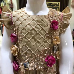 Gulab ชุดกระโปรงบัลเล่ต์พิมพ์ลายดอกไม้สำหรับเด็ก, เดรสผ้าฝ้ายซาตินออกแบบได้ตามต้องการสำหรับใส่ไปปาร์ตี้ฤดูใบไม้ผลิ - Product Image 3