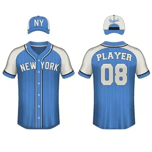 ชุดเสื้อเบสบอล2ชิ้นสำหรับผู้ชายชุดเล่นซอฟต์บอลชุดเครื่องแบบเบสบอลพิมพ์ลาย - Product Image 3