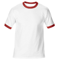 T-shirt personnalisé pour homme en coton/polyester, coupe classique, bicolore, manches courtes, qualité supérieure, tricoté, prix de gros