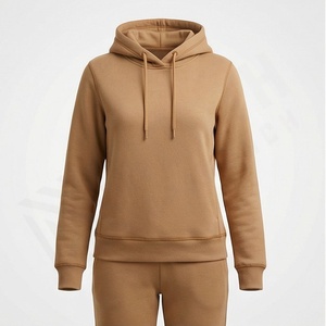 Women Custom Logo Pullover Hoodie Jogging Tracksuit Flared Sweatpants Set Distressed Embroidery <b>Applique</b> Patch Athletic Gym Wear - Product Image 1