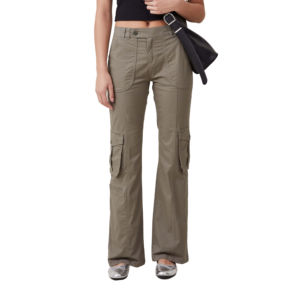 Pantalons cargo pour femmes élégants en gros, tissu en velours côtelé, design respirant, options de logo et de taille personnalisés, fermeture à cordon - Product Image 6