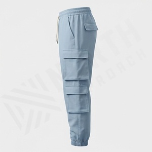 Pantalon cargo décontracté pour homme, prix bas, haute qualité, pantalon cargo avec poches, anti-froissement, pantalon homme uni teint, vente en gros - Product Image 3