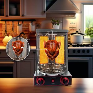 Asador de Shawarma de <span class=keywords><strong>Gas</strong></span> de Alto Rendimiento, Máquina de Kebab Giratoria, Parrilla para Kebab Doner, para Pollo, Cordero, Res y Cerdo - Product Image 1