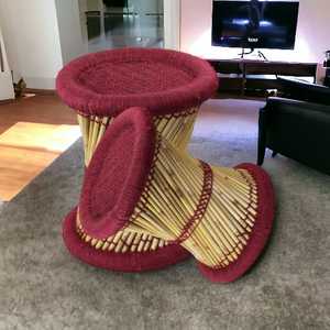 Tabouret Ottoman Antique Léger Tabouret Ottoman Extérieur Indien Canne Ottoman Stoo Pour Intérieur Extérieur Tabouret Os Incrustation Console - Product Image 5