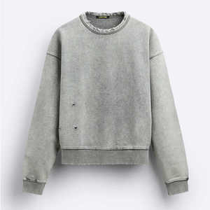 Sudadera Personalizada con Cuello Redondo, Estilo Vintage, 100% Algodón, Gruesa, para Invierno, Corte Regular, Secado Rápido, Transpirable, para Hombre - Product Image 5