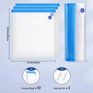 Kit de Bolsas de Almacenamiento al Vacío con Cierre de Cremallera para Ropa y Alimentos, Organizadores de Tela Plegables de Plástico para Dormitorio, Armario, Cocina y Viajes - Product Image 1