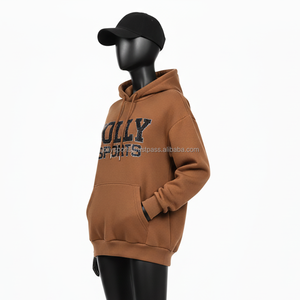 Sudadera con Capucha para Mujer, 320 GSM, Felpa de Algodón Suave, Panel Frontal Marrón, Logotipo Personalizado Bordado, Diseño Cálido y Cómodo, Sudadera Básica para Mujer - Product Image 4