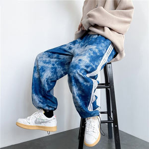 กางเกงวอร์มทรงหลวมสำหรับผู้ชายกางเกงวิ่งแบบลำลองย้อมสีสำหรับเล่นกีฬา - Product Image 5