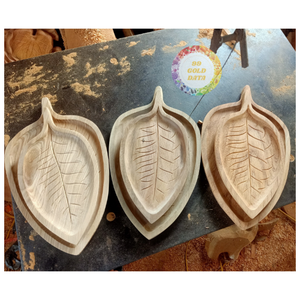 Plateau en bois fait main en vrac, plateau de service en bois massif naturel, vaisselle écologique, fournisseur - Caryln - Product Image 1