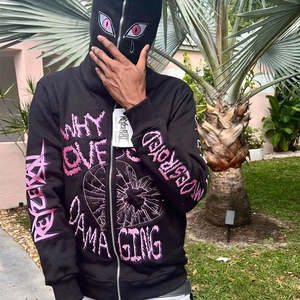 Fabricant Sweat-shirt à capuche à manches longues en coton brodé avec logo personnalisé et fermeture à glissière complète - Product Image 1