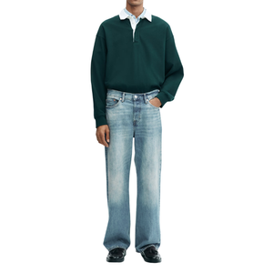 กางเกงยีนส์ทรงหลวมสไตล์เรโทรสำหรับผู้ชาย กางเกงเดนิมสตรีทแวร์ลำลอง ขากว้าง ระบายอากาศได้ดี เป็นมิตรกับสิ่งแวดล้อม รับผลิตแบบ OEM ODM คุณภาพสูง - Product Image 4