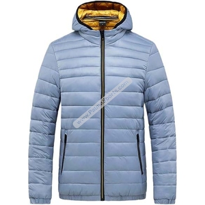 Veste doudoune personnalisée et brillante chaude d'hiver OEM pour hommes Doudoune surdimensionnée à capuche avec fermeture éclair et impression de lettres - Product Image 6