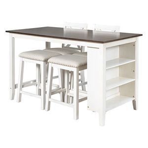 Ensemble de table à manger moderne en bois 4 pièces avec chaises et tabourets pour la cuisine et la salle à manger - Product Image 4